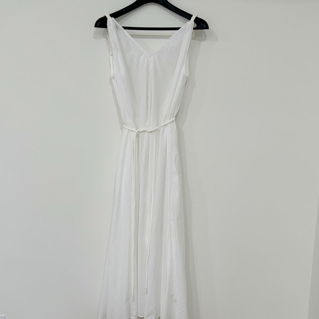 Nap Loungewear Cotton Goddess Dress With Braided Straps And Waist Tie Sm Med Lrg